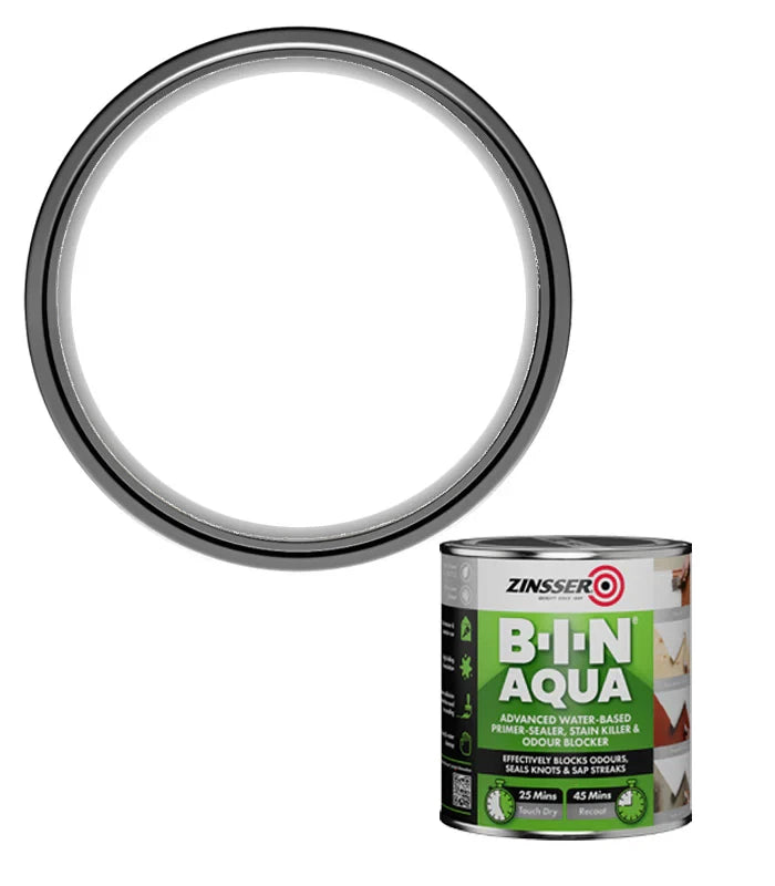 Zinsser B-I-N Aqua Primer, Sealer, Stain Killer & Odour Blocker - White 500ml/1L/2.5L