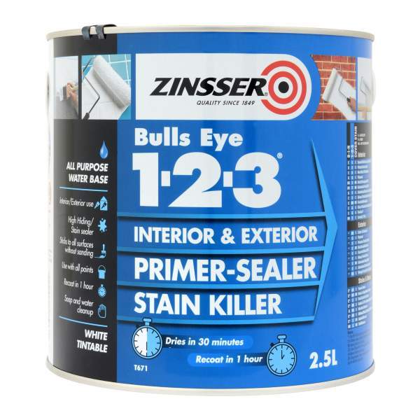 Zinsser Bulls Eye 1-2-3 Primer White 1L/2.5L