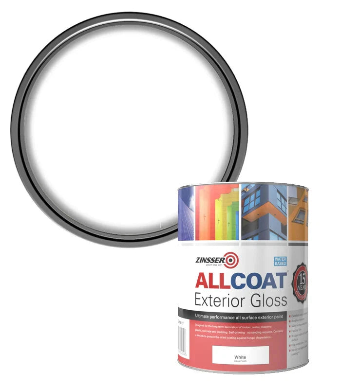 Zinsser AllCoat Exterior Water-Based Matt/Satin/Gloss White/Black 1L/2.5L