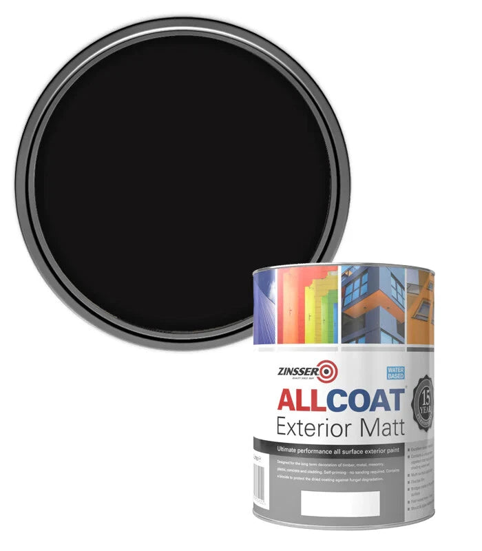 Zinsser AllCoat Exterior Water-Based Matt/Satin/Gloss White/Black 1L/2.5L