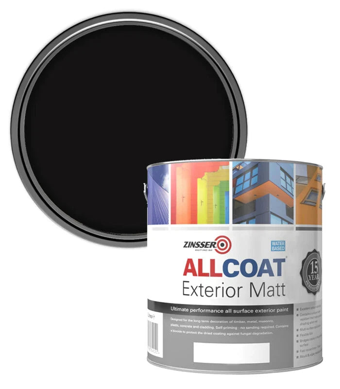 Zinsser AllCoat Exterior Water-Based Matt/Satin/Gloss White/Black 1L/2.5L