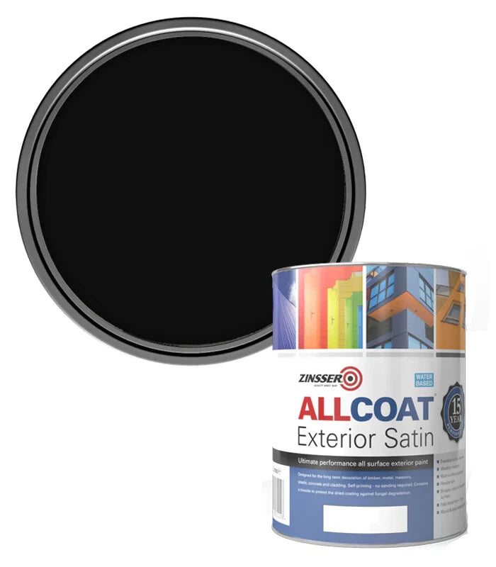 Zinsser AllCoat Exterior Water-Based Matt/Satin/Gloss White/Black 1L/2.5L