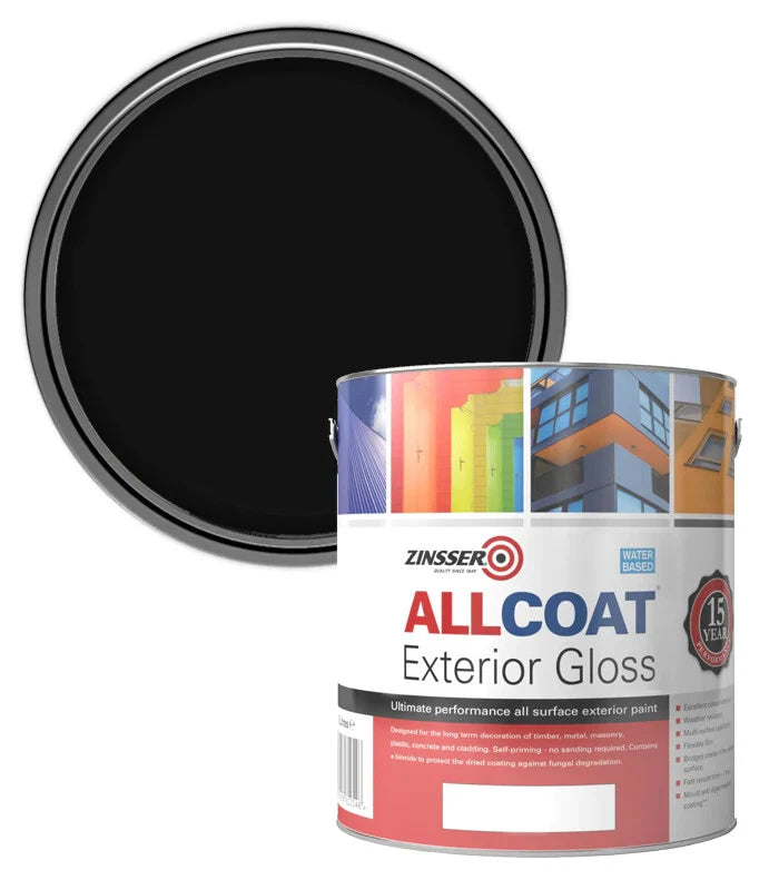 Zinsser AllCoat Exterior Water-Based Matt/Satin/Gloss White/Black 1L/2.5L